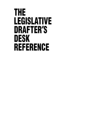 cover image of Legislative Drafter′s Desk Reference, 2nd ed.